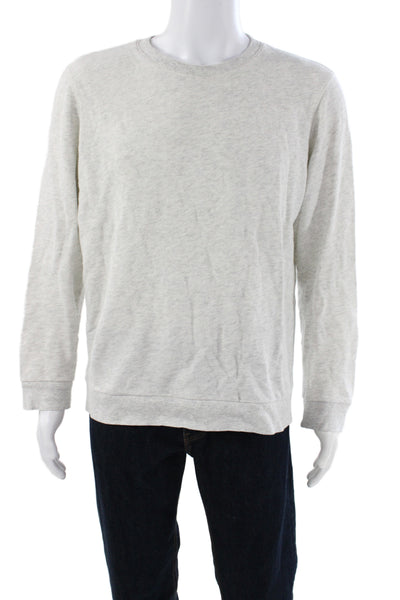 Theory Mens Gray Cotton Pullover Sweatshirt Crew Neck Casual Size M