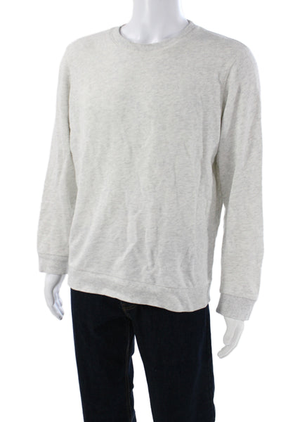 Theory Mens Gray Cotton Pullover Sweatshirt Crew Neck Casual Size M