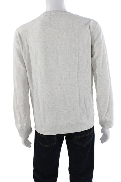Theory Mens Gray Cotton Pullover Sweatshirt Crew Neck Casual Size M