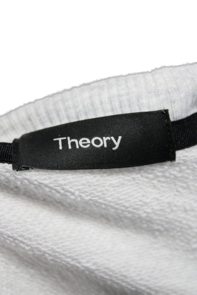 Theory Mens Gray Cotton Pullover Sweatshirt Crew Neck Casual Size M