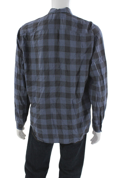 Theory Men's Long Sleeves Button Down Plaid Shirt Size L