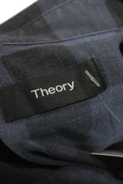 Theory Men's Long Sleeves Button Down Plaid Shirt Size L