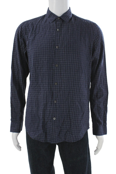 Theory Men's Long Sleeves Button Down Casual Plaid Shirt Size M