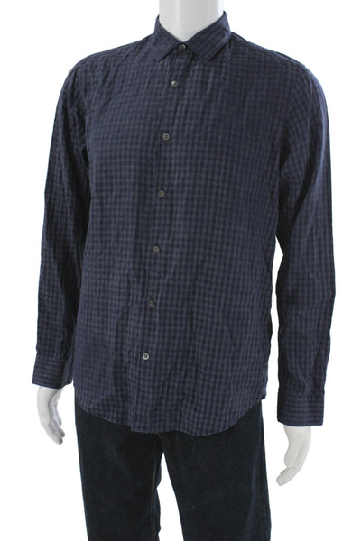 Theory Men's Long Sleeves Button Down Casual Plaid Shirt Size M