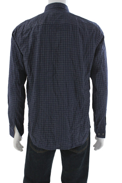 Theory Men's Long Sleeves Button Down Casual Plaid Shirt Size M