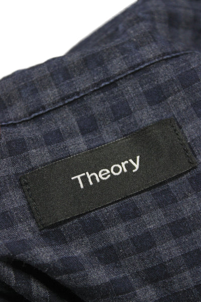 Theory Men's Long Sleeves Button Down Casual Plaid Shirt Size M