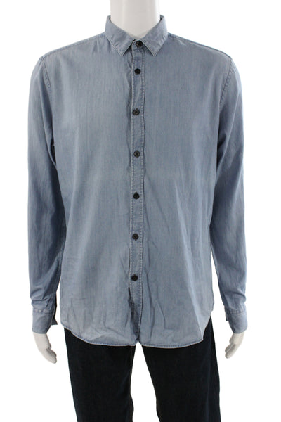 Theory Men's Long Sleeves Button Down Champbray Shirt Size L