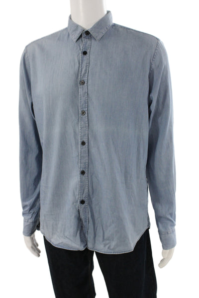 Theory Men's Long Sleeves Button Down Champbray Shirt Size L