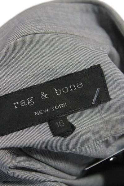 Rag & Bone Men's Long Sleeves Button Down Casual Shirt Gray Size 16