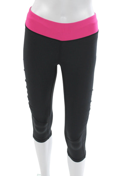 Lululemon Women Capri Leggings Black Colorblock Athleisure Size 6