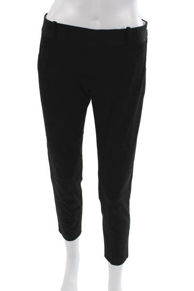 J Crew Women Ankle Pants Black Zip Cotton Size 0