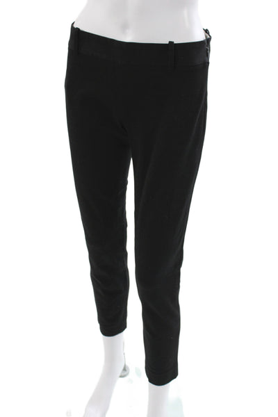 J Crew Women Ankle Pants Black Zip Cotton Size 0