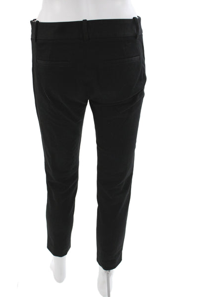 J Crew Women Ankle Pants Black Zip Cotton Size 0