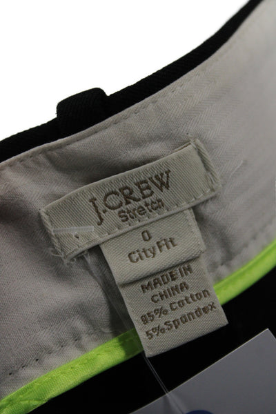 J Crew Women Ankle Pants Black Zip Cotton Size 0