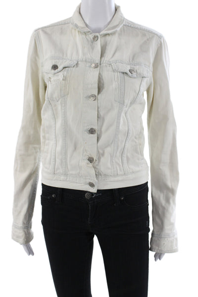 Rag & Bone Jean Womens Basic Jacket White Cotton Button Long Sleeve Size XS