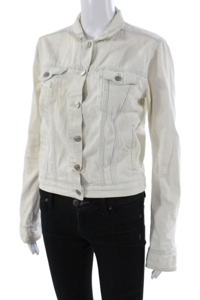 Rag & Bone Jean Womens Basic Jacket White Cotton Button Long Sleeve Size XS