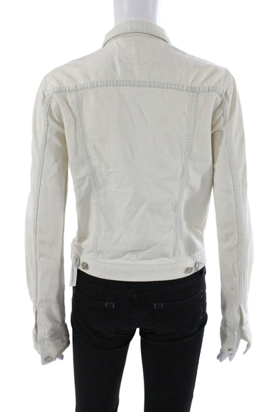 Rag & Bone Jean Womens Basic Jacket White Cotton Button Long Sleeve Size XS