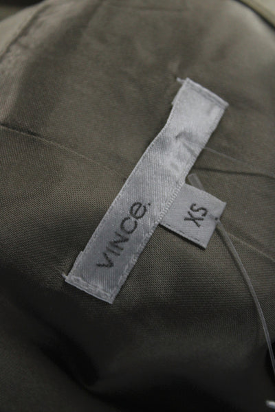 Vince Womens Basic Jacket Beige 3/4 Sleeve Button 92% Cotton Size XS