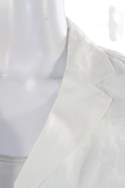 Rivamonti Women White Cotton Classic Blazer Long Sleeve Button Size S