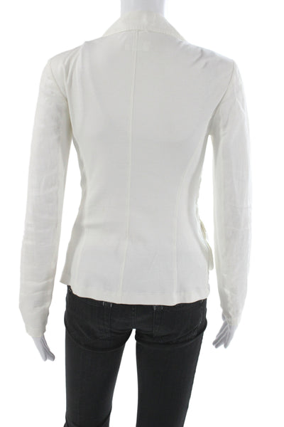 Rivamonti Women White Cotton Classic Blazer Long Sleeve Button Size S