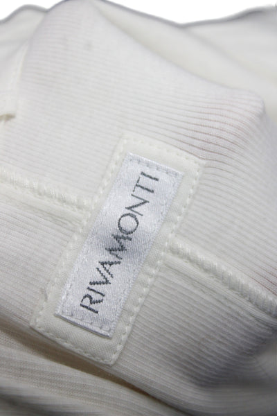 Rivamonti Women White Cotton Classic Blazer Long Sleeve Button Size S
