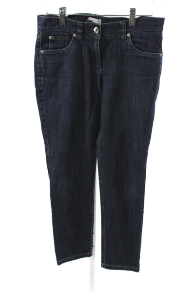 Gunex Women Cropped Blue Cotton Mid Rise Jeans Size 4