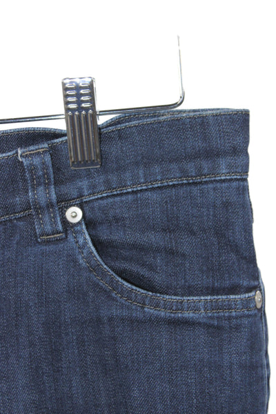 Gunex Women Cropped Blue Cotton Mid Rise Jeans Size 4