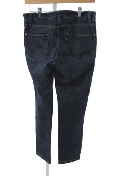 Gunex Women Cropped Blue Cotton Mid Rise Jeans Size 4