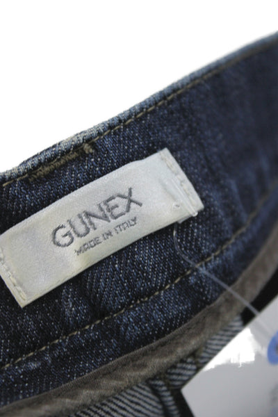 Gunex Women Cropped Blue Cotton Mid Rise Jeans Size 4