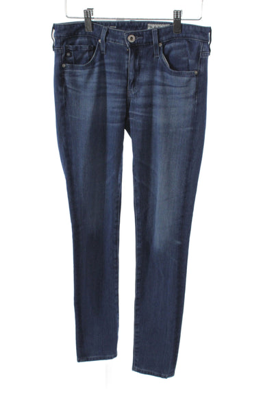 AG Adriano Goldschmied Womens Skinny Blue Cotton Jeans Mid Rise 27in Size 26