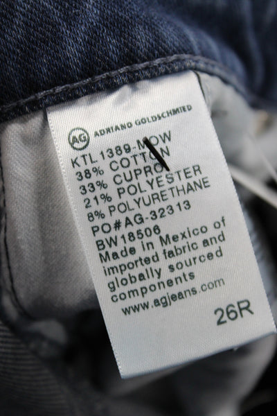 AG Adriano Goldschmied Womens Skinny Blue Cotton Jeans Mid Rise 27in Size 26