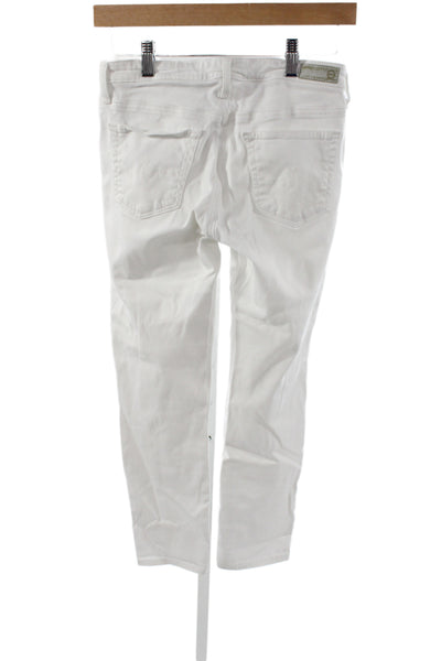 AG Adriano Goldschmied Women Cropped White Jeans Mid Rise Inseam 24 Size 26