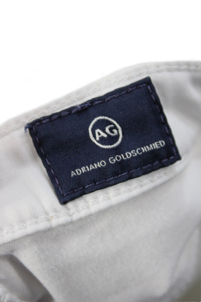 AG Adriano Goldschmied Women Cropped White Jeans Mid Rise Inseam 24 Size 26