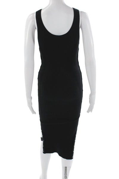 Alexander Wang Women Bodycon Sleeveless Scoop Neck Black Dress Size XS