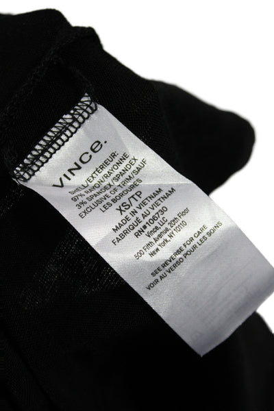 Vince Womens Maxi Dress Black Mock Neck Sleeveless Zip Long Rayon Size XS