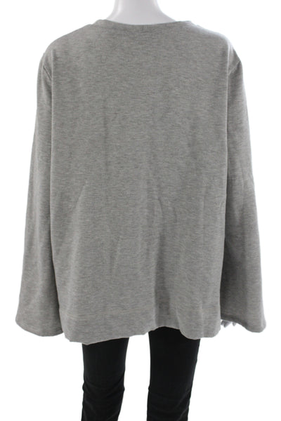 Drew Women Tunic T Shirt Gray Long Sleeve Crew Neck Size XL