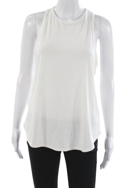 Carbon 38 Womens Athleisure Basic Sleeveless White Tank Round Neck Size XS