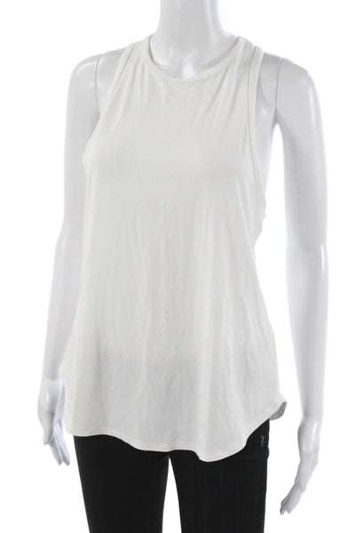 Carbon 38 Womens Athleisure Basic Sleeveless White Tank Round Neck Size XS