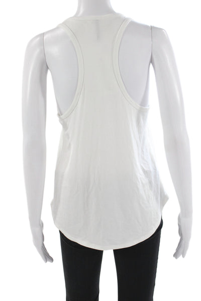 Carbon 38 Womens Athleisure Basic Sleeveless White Tank Round Neck Size XS