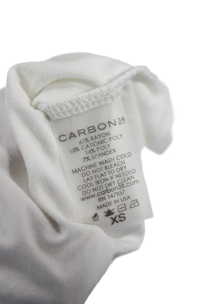 Carbon 38 Womens Athleisure Basic Sleeveless White Tank Round Neck Size XS