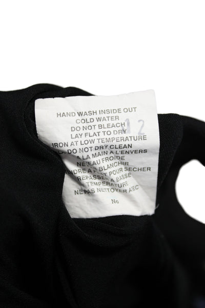 Simpli Womens Tunic Blouse Black Long Sleeve Scoop Neck Size 12