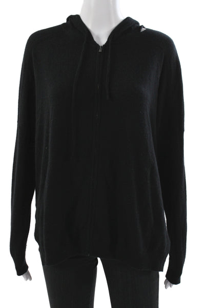 Autumn Cashmere Women Black Full Zip Sweater High Neck Size S