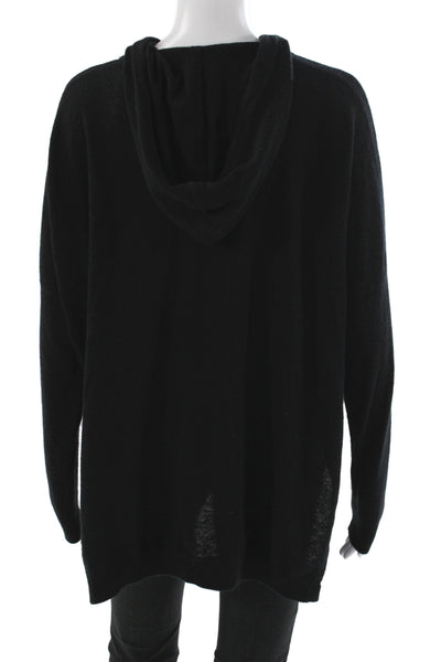 Autumn Cashmere Women Black Full Zip Sweater High Neck Size S