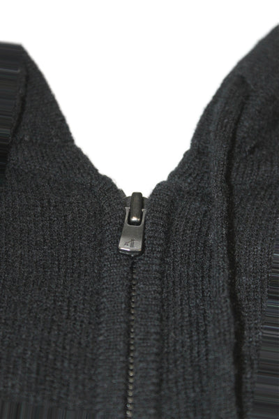 Autumn Cashmere Women Black Full Zip Sweater High Neck Size S