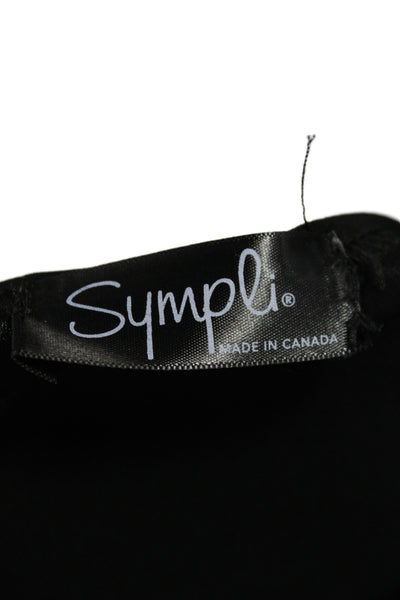 Simpli Womens Tunic Blouse Black Scoop Neck Long Sleeve Jersey Size L