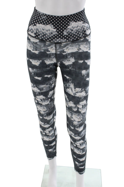 Lululemon Women Ankle Leggings Black Polka Dot Athleisure Size 4