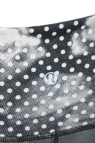 Lululemon Women Ankle Leggings Black Polka Dot Athleisure Size 4