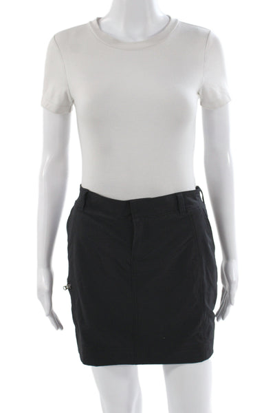 Athleta Womens Athletic Black Nylon Skort Zip Closure Size 2