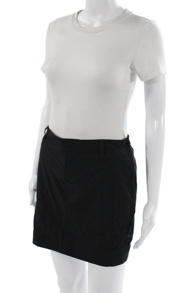 Athleta Womens Athletic Black Nylon Skort Zip Closure Size 2