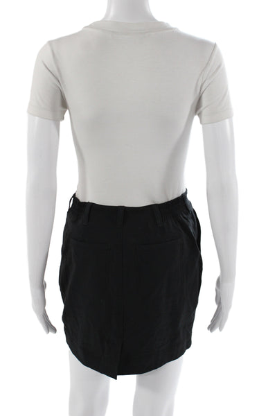 Athleta Womens Athletic Black Nylon Skort Zip Closure Size 2